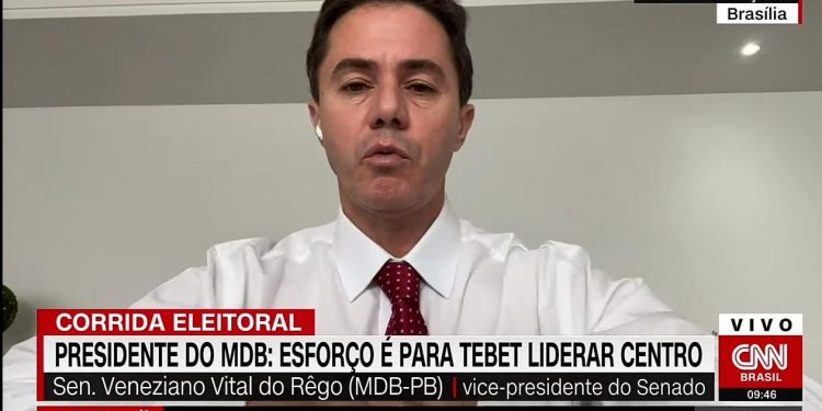 Veneziano (MDB) diz que realidade coloca Simone Tebet (MDB) fora da corrida à Presidência