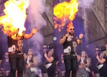 VÍDEO – Xand Avião tranquiliza fãs após acidente com fogo