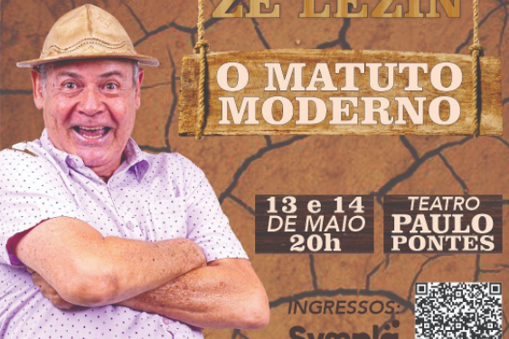 Zé Lezim se apresenta hoje (13) no Teatro Paulo Pontes-JP