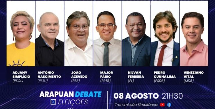 Primeiro debate entre candidatos ao governo da Paraíba acontece nessa segunda (8)
