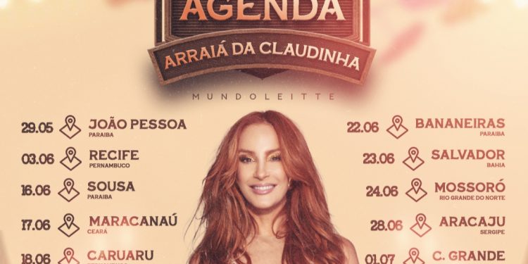 Claudia Leite confirma presença no São João de Sousa, antes da prefeitura licitar empresa organizadora