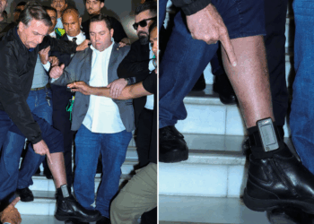 Bolsonaro mostra a tornozeleira em ida à Câmara e Moraes ameaça prendê-lo